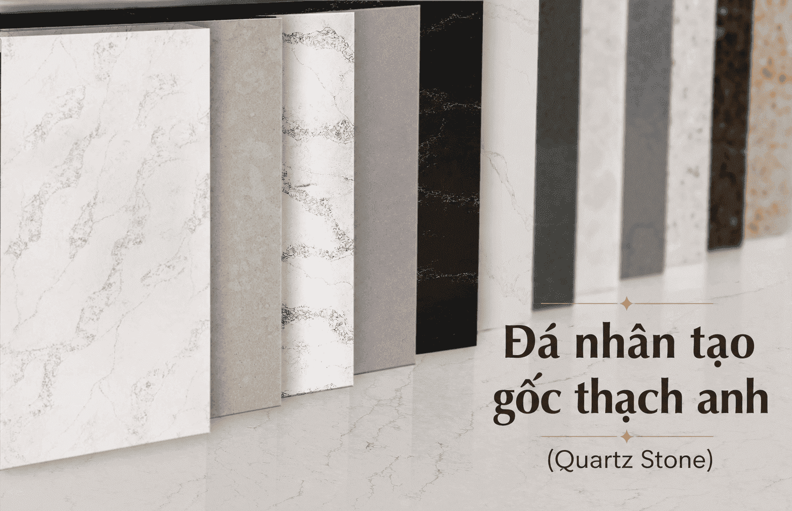 Đá nhân tạo gốc thạch anh - tủ bếp bền
