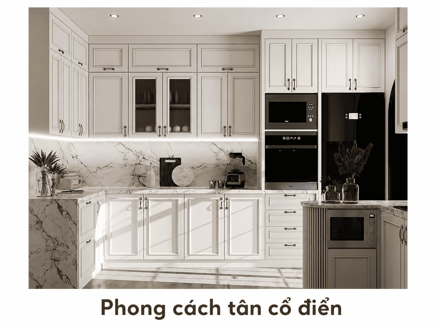 Phong cách tân cổ điển - tủ bếp đẹp