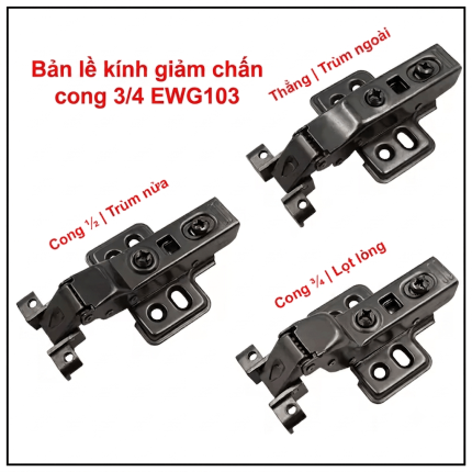 BẢN LỀ KÍNH GIẢM CHẤN CONG 3/4 EUROGOLD