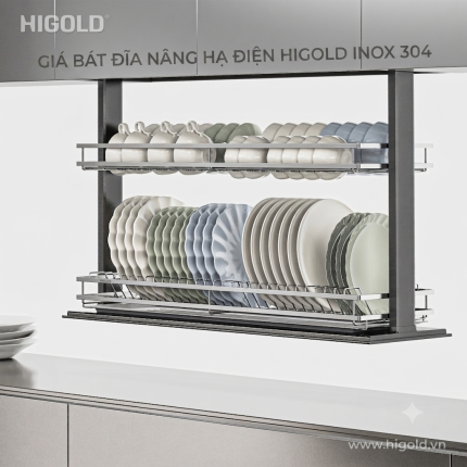 GIÁ BÁT ĐĨA NÂNG HẠ ĐIỆN HIGOLD INOX 304