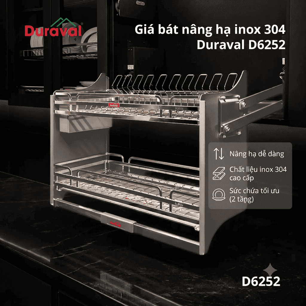 GIÁ BÁT NÂNG HẠ INOX 304 DURAVAL GIÁ BÁT NÂNG HẠ INOX 304 DURAVAL
