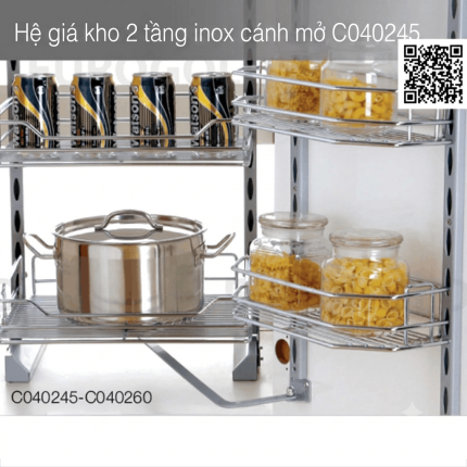 HỆ GIÁ KHO 2 TẦNG INOX CÁNH MỞ EUROGOLD