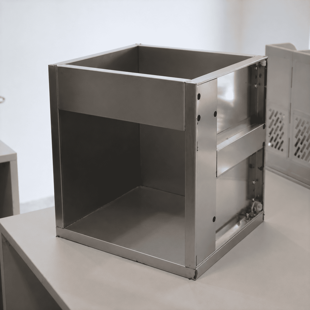 Tủ bếp inox 1 lớp - tủ bếp hiện đại